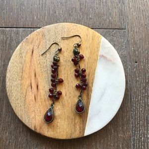 Red Rose Chandelier Earrings